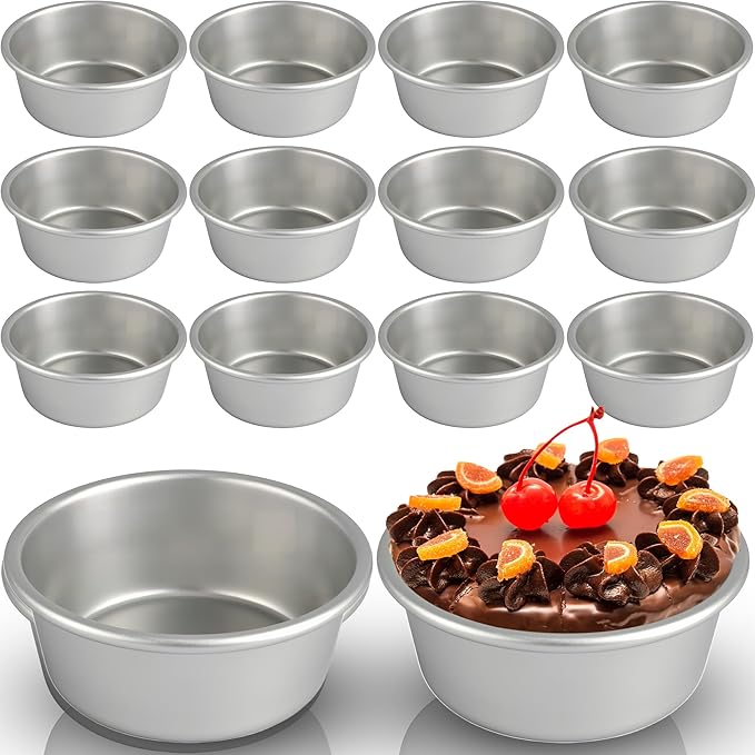 Norcoin 16 Pcs 4 Inch Round Cake Pans Nonstick Aluminum Round Cake Pan Mold Small Smash Cake Baking Pans for Home Baking Cheese Cake Pizza Quiche Leakproof and Easy Release