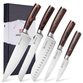 KEEMAKE Kitchen Knife Set of 5, Professional Razor Sharp Chef Knife Set