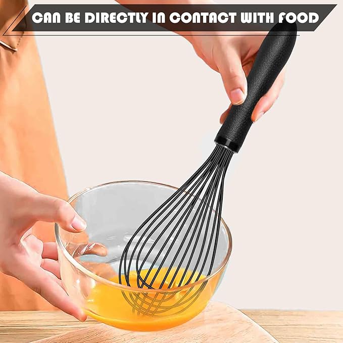 TEEVEA Silicone Whisk 11 Inch, Nonstick Heat Resistant for Cooking Baking