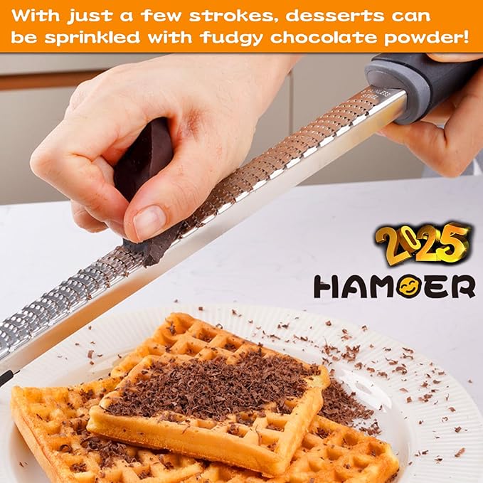 HAMOER Cheese Micro Plane Grater Lemon Citrus Zester Channel Knife Tool Set