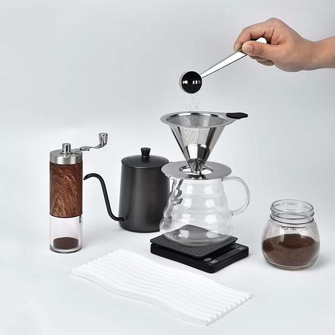 NKOVE Pour Over Coffee Dripper Stainless Steel Reusable Filter Coffee Maker