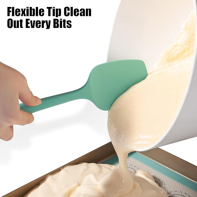 Doosu 600°F High Heat Silicone Spoon Spatula for Cooking (Aqua Sky, 11.4in)