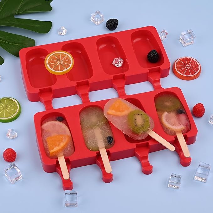 WMKGG Popsicle Silicone Molds Set, 2 PCS Ice Cream Molds