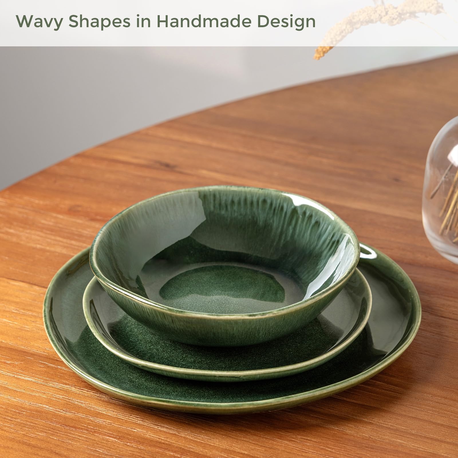 AmorArc Ceramic Dinnerware Sets for 8, 24Pcs Plates and Bowls Sets Dishes