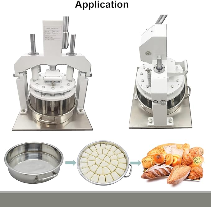 BANFLUXION 18PCS Table Top Manual Dough Divider Manual Hydraulic Dough Dividing Machine 2 Trays Manual Equal Dough Cutter Bread Bakery Dough Cutter Machine 2.12oz-11.29oz(60g-320g)/pcs
