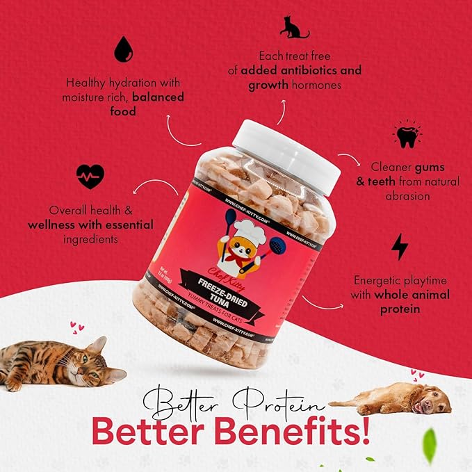 Chef Kitty Freeze Dried Tuna Cat Treats, 100% Wild Caught, 8.5 oz