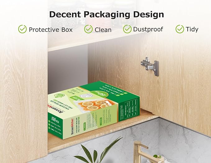 Bonsenkitchen Vacuum Sealer Bags, Commercial Grade, BPA Free