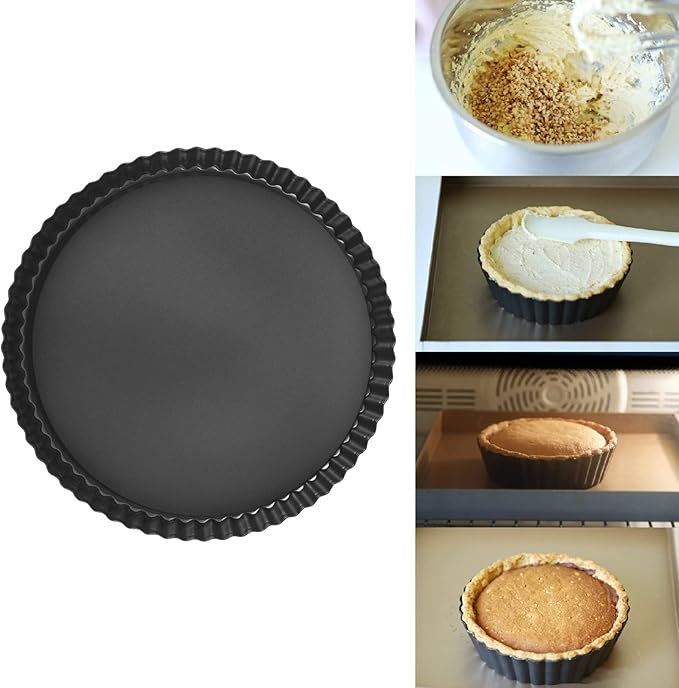 Moofey Tart Pan with Removable Bottom, Non Stick Quiche Baking Dish, Large Fluted Quiche Pan for Baking, 13 Inch