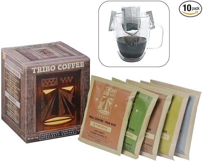 TRIBO Coffee Single-Serve Pour Over Packets, Assorted Specialty Variety