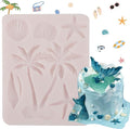 IKOJING 1pcs Coconut Tree Silicone Mold Starfish Shell Fondant Mold for Beach Ocean Theme Party Cake Decoration Chocolate Candy Flower Paste DIY Plaster Epoxy Polymer Clay Crafts