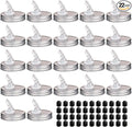 Mason Jar Pour Spouts. free flow Mason Jar Pour Spouts, mason jar for spout regular mouth size 70mm dispenser germination cover. Leak-Proof 22-Pack + 44 Black Lid Caps (22 Pack silver color)