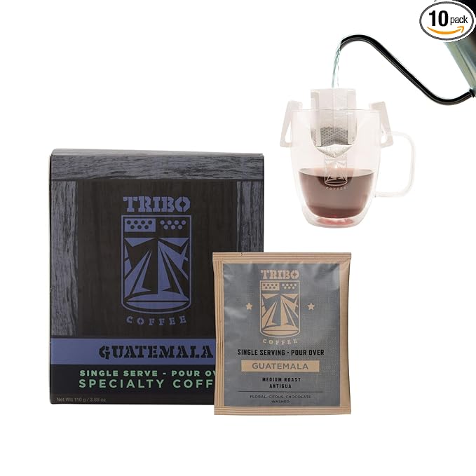 TRIBO Coffee Single-Serve Pour Over Packets, Guatemala Antigua