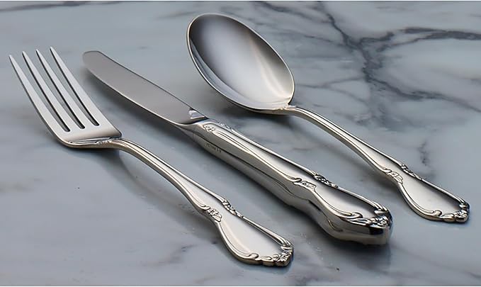 Oneida Chateau Dinner Forks Silverware Set for 4, Flatware