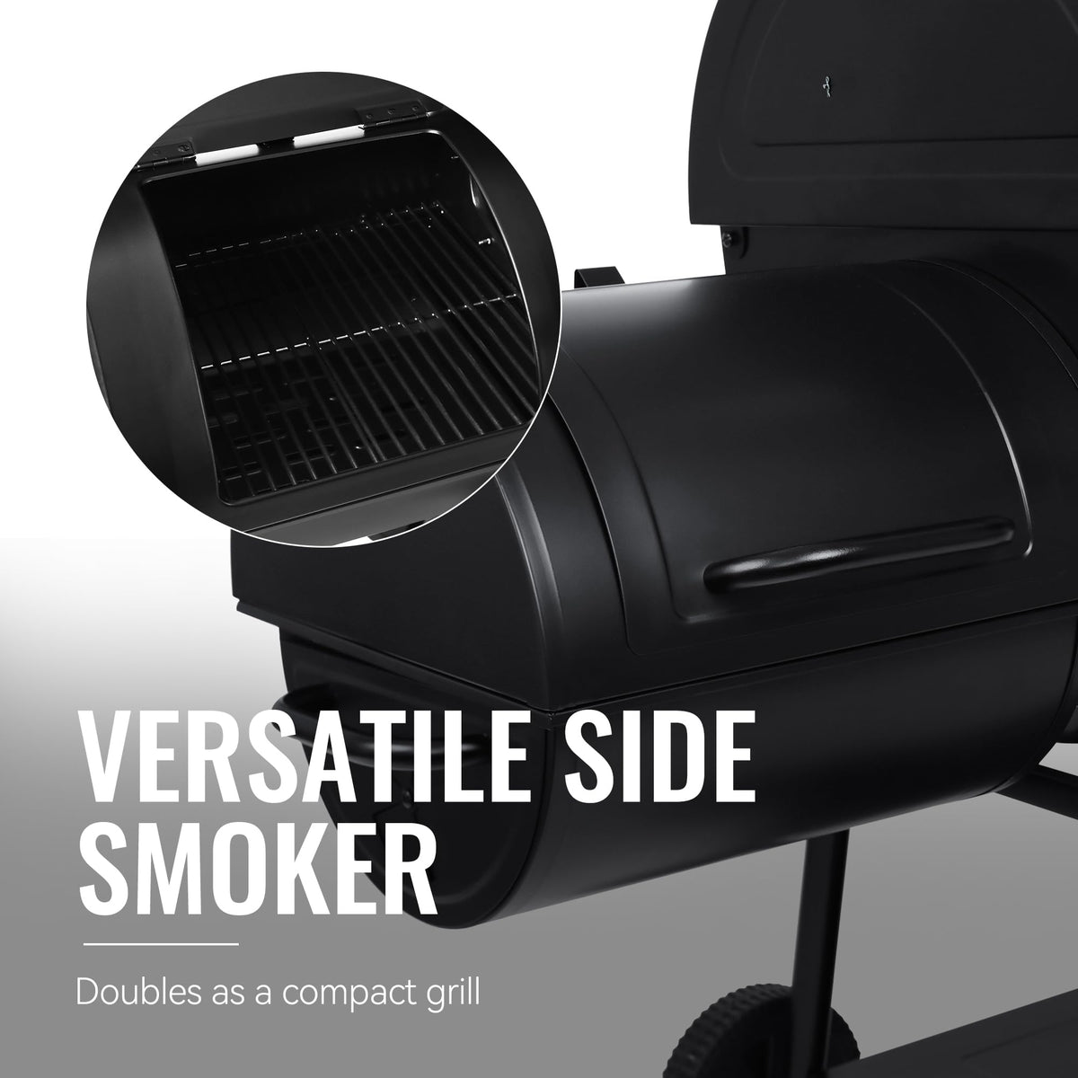 Royal Gourmet CC2036F Barrel Charcoal Grill with Offset Smoker, Outdoor BBQ Grill with 1200 Sq. In. Grilling Area for Large Event Gathering, Black