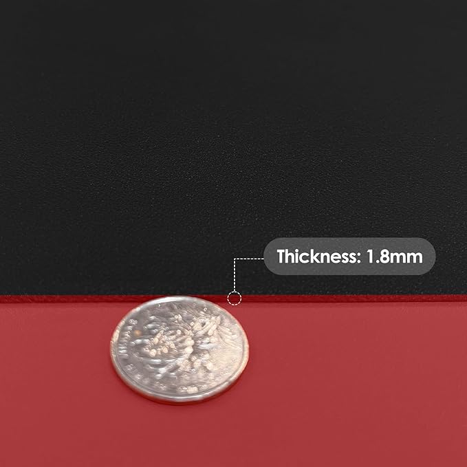 Zinkooat Faux Leather Table Cover,1.8mm Thick,36x60 Inch Table Protector,Table Protector for Dining Room Table,Dining Table Cover,Dining Table Protector Rectangle(Black+Wine Red,36x60)