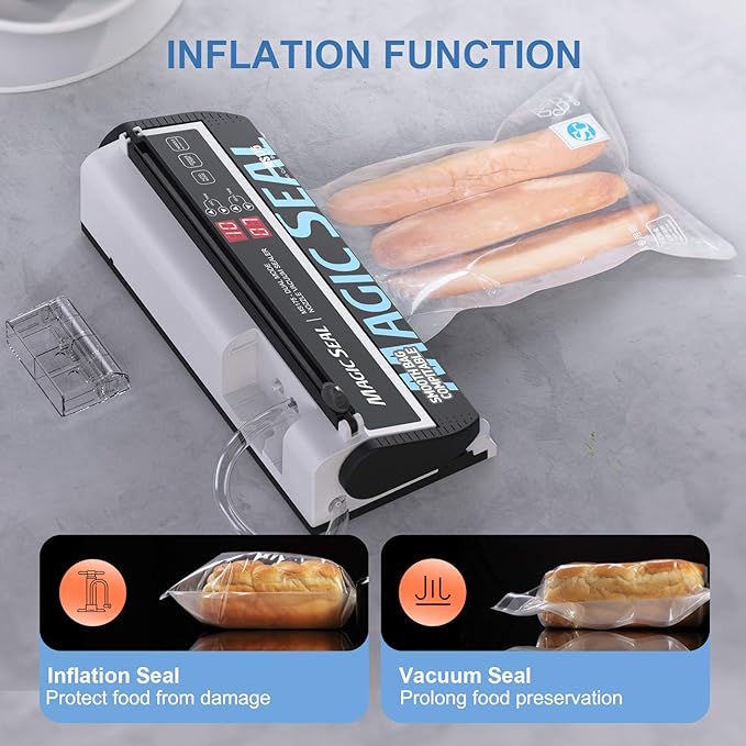 MAGIC SEAL MS175 Nozzle Vacuum Sealer for Mylar Bags, Smooth Flat Pouches