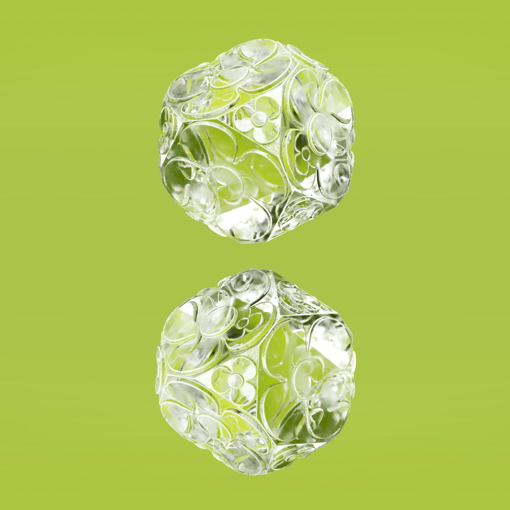 Ice Molds, Large Easy-Release Cube with Flower Pattern, Set of 2, Deco