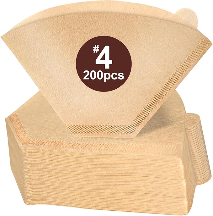 200Pcs #4 Coffee Filters Cone 8-12 Cup for Drip Coffee Maker