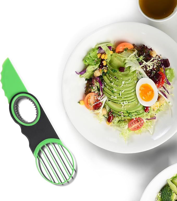 Ebecuoa 3-in-1 Avocado Slicer Tool & Stainless Steel Pitter