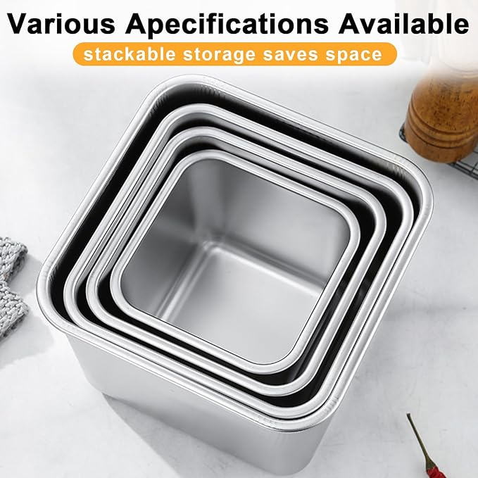 YUPER Stainless Steel Food Storage Containers, 3 Pack (40+67+88OZ)