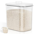 TBMax Large Rice Container 25 Lbs with Easy-Carrying Handles -12.7 Qt Flour Storage Container with Pop Up Lid & Hanging Hooks for Cleaner Use, Airtight Food Storage Bin for Kitchen Organization