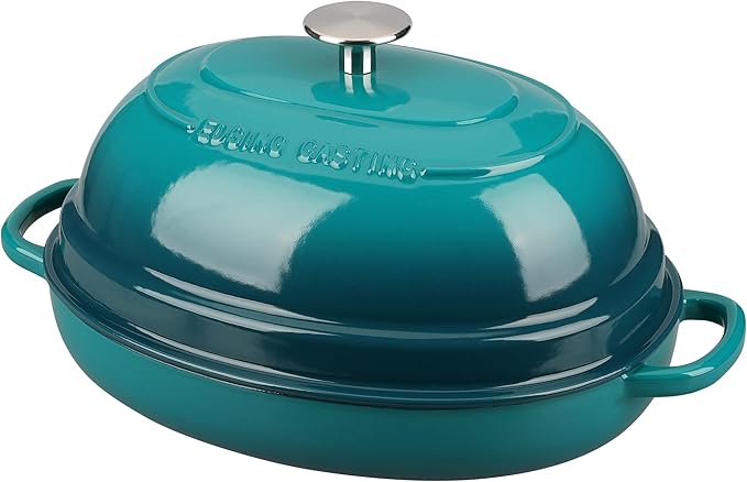 EDGING CASTING Enameled Oval Cast Iron Dutch Oven Pot with Lid, Bread Dutch Oven for Sourdough Bread Baking, Dutch Oven Bread, Bread Oven, 6QT