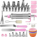 Dessert Decorating Syringe Set, Frosting Piping Kit, Pink