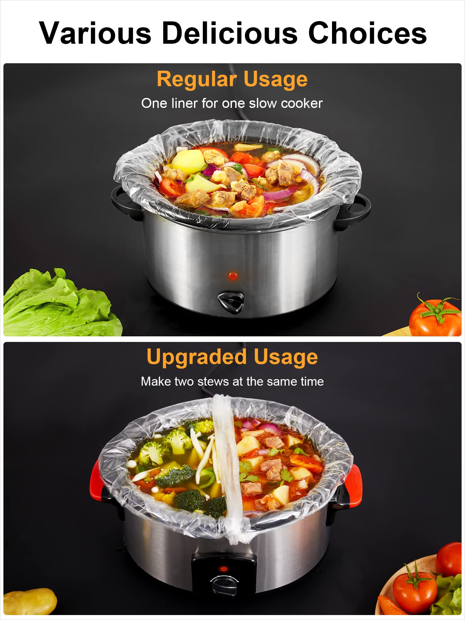 SMARTAKE Slow Cooker Liners, Large Size 14"x 22" 15 Liners