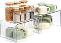 Bobomoment Clear Cabinet Organizer, Stackable Shelf Organizer Set of 2