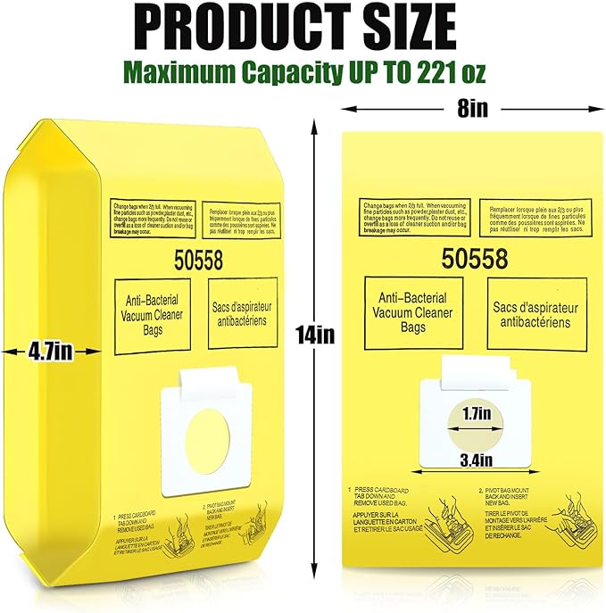 DTESL 30 Pack Vacuum Cleaner Bags Fit for Kenmore Canister Type C/Q 5055 50555 50557 50558 and Pana·sonic Type C-5 C-18, 200 Series, 400 Series, 600 Series, 700 Series, 800 Series (30 Pack)