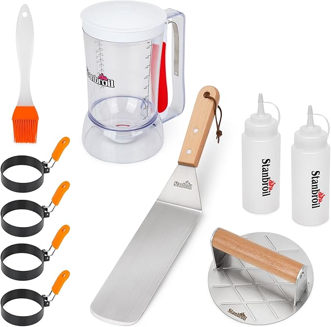 Stanbroil Griddle Accessories with Smashed Burger Press Griddle Kit Set