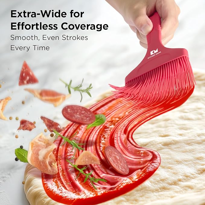 Kitchen Mama Platinum Silicone Extra Wide Pastry & Basting Brush Set