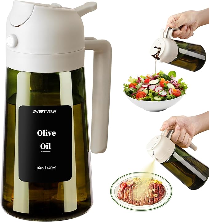 SWEET VIEW Olive Oil Dispenser and Oil Sprayer 16oz/470ml