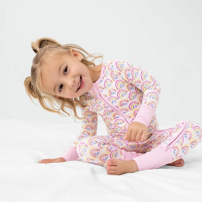 Little Sleepies Baby Pajamas, Pastel Rainbows, 18-24M