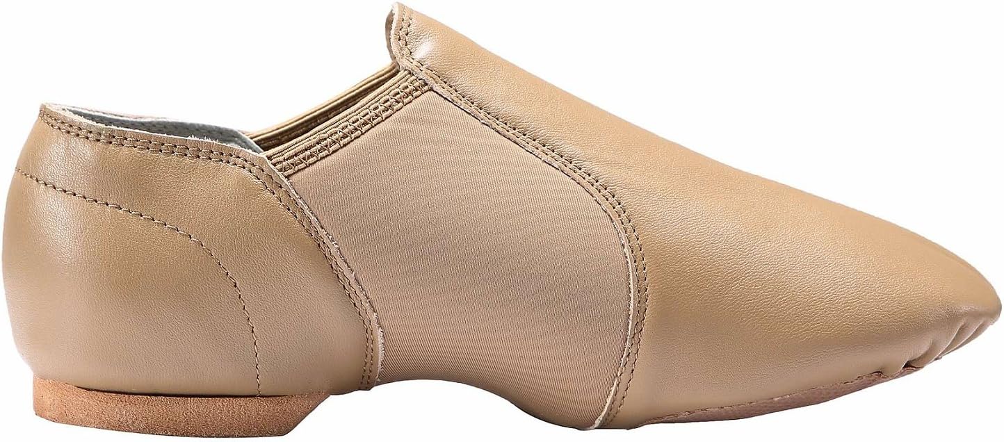 Dynadans Leather Upper Slip-on Jazz Dance Shoe for Women Men's Dance Shoes Brown 5M