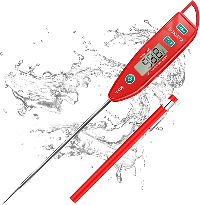 BOMATA Digital Water Thermometer for Liquid, Cooking, IPX7 Waterproof