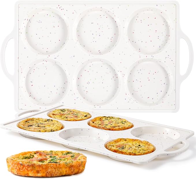 CAKETIME Jumbo Muffin Top Pan Non Stick,4 Inch Metal Frame Round Egg Baking Pan for Oven English Muffins, Whoopie Pies, Corn Bread, Egg Bites, Breakfast Sandwiches Tarts 2 Confetti