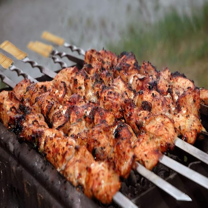 Antallcky 12 Pack Kebab Skewers Stainless Steel Sticks 23.5 Inches