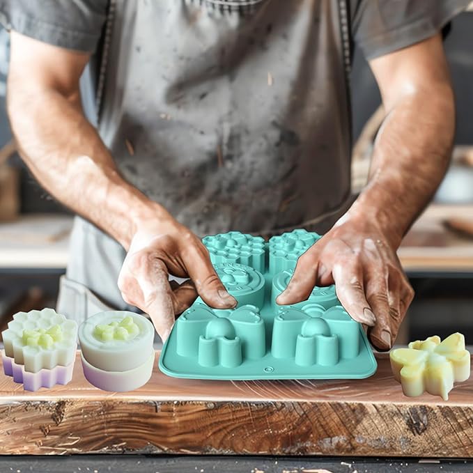 2Pcs Bee Silicone Molds Honeybee Bee Soap Molds for Soap Making
