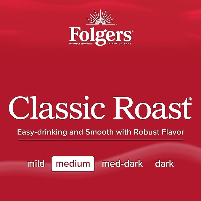 Folgers Classic Roast Coffee, Medium Roast, Keurig K-Cup Pods, 192 Count