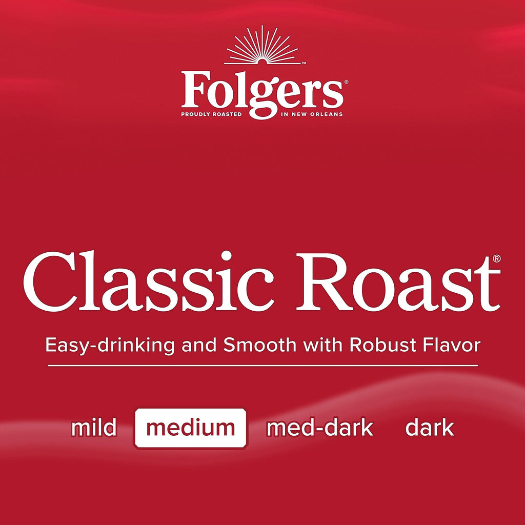 Folgers Classic Roast Coffee, Medium Roast, Keurig K-Cup Pods, 72 Count