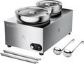 CAMMOO 20qt 2-in-1 Electric Soup Warmer and Steam Table Food Warmer, 1200W Stainless Steel Bain Marie Pot, 86~185°F Adjustable Temp, Commercial Soup Kettle for Catering Restaurant Buffet