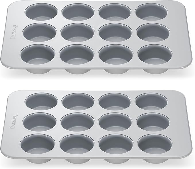 Caraway Non-Stick Ceramic-Coated 12-Cup Muffin Pan Duo