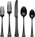 Lenox Portola Black Satin 20-Piece Silverware Set for 4, Flatware