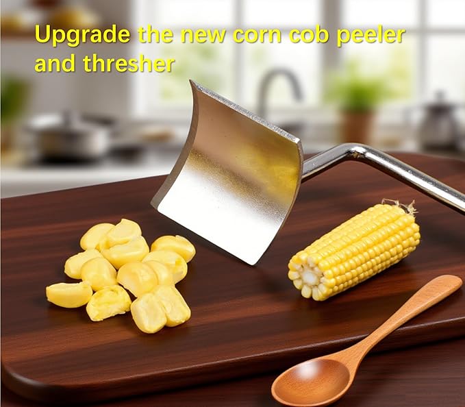 NEW Long Handle Stainless Steel Corn Stripping Tool StripChef Corn Peeler for Corn on the Cob – Easy to Clean a must-have small tool in the kitchen (2 Pack)