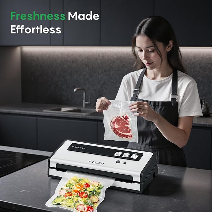 FRESKO Vacuum Sealer Machine with Automatic Bag Detection, Compact Design