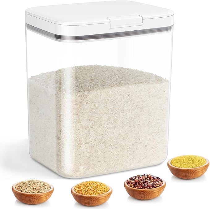 11 Lbs Rice Storage Container 5.8Qt Flour Sugar Containers with Flip-up Lid