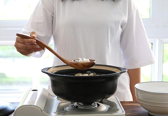 NAYAHOSE Wooden Ladle 3Size, Wooden Spoons for Cooking, Wooden Ladle for Soup, Natural Teak, Non-Stick Wooden Spoon, Wood Cooking Spoons, Kitchen Utensils set