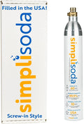 Simpli Soda 60L CO2 Canister Cylinders - Compatible w/Sodastream BLUE Screw-In Only, Ninja Thirsti, Philips, and More - Threaded Style Soda Streaming Machine CO2 Tanks Gas Refill, | 14.5 oz, 1 Pack