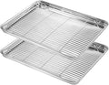 Baking Sheet with Rack Set, Stainless Steel Cookie Sheet with Cooling Rack